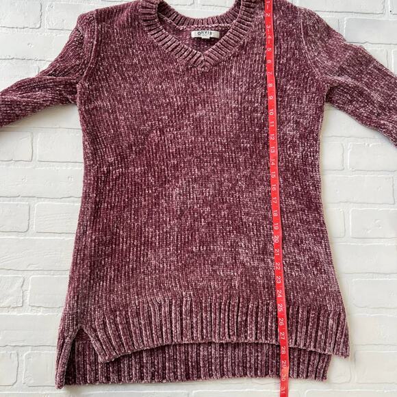 Orvis Women's Mauve Pink Very Soft Cozy Chenille VNeck Sweater-sz M - Picture 4 of 6